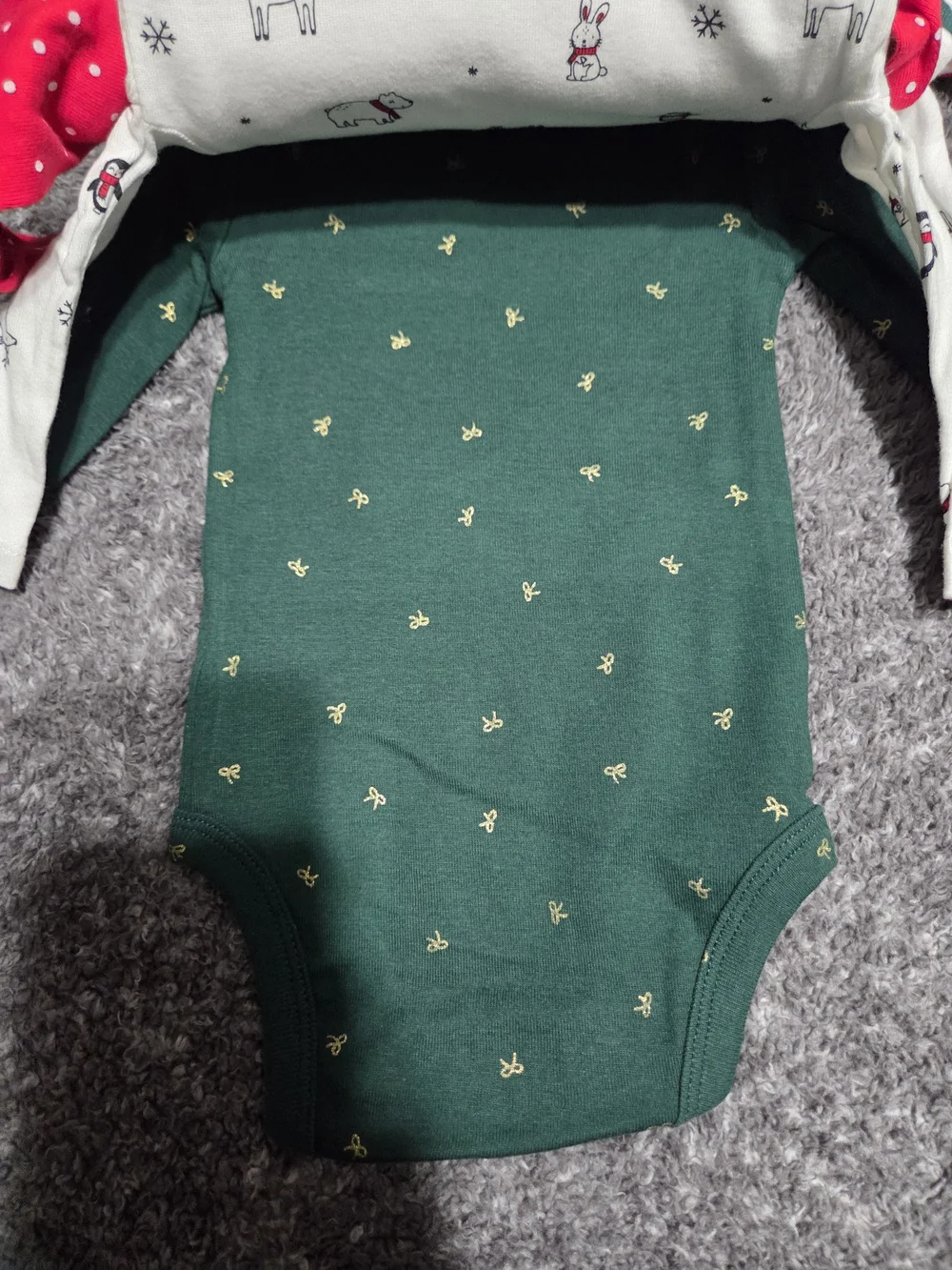 Carter's 4 Pack Holiday/winter Onesies.